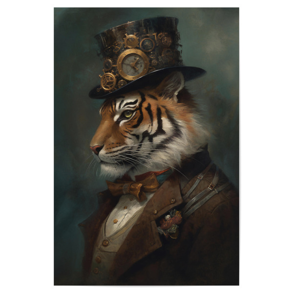 Poster 30x20 cm "Steampunk Tiger" artboxONE - Tiere