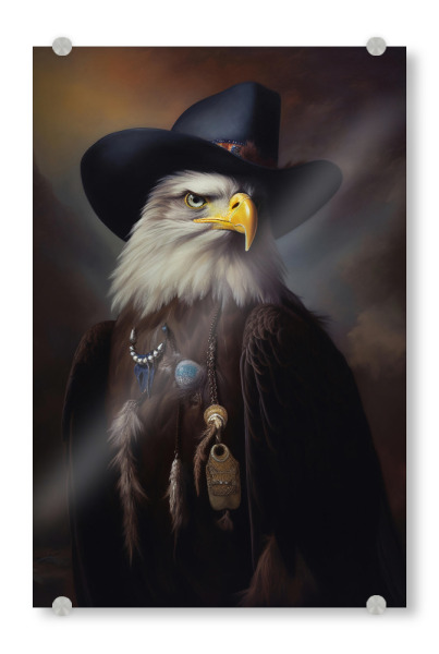 Acrylglasbild "Cowboy Weißkopfseeadler" artboxONE - Tiere
