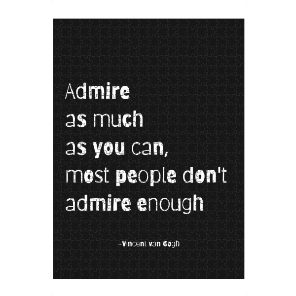 artboxONE Puzzle "Bewundern Sie Zitat von Van Gogh" artboxONE - Typografie,Schwarzweiß