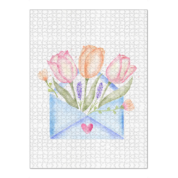 Puzzle Ravensburger "Blumengruß per Brief" artboxONE - Floral,Liebe,Für Mama