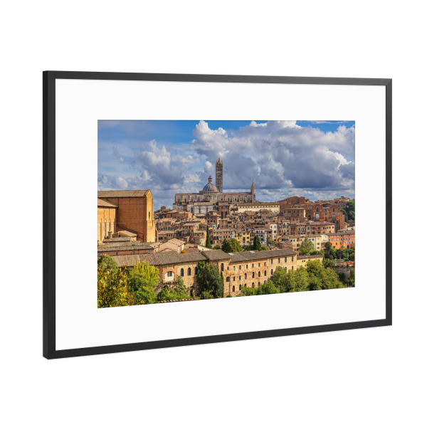 Poster mit Rahmen Schwarz (Metallic) "Wolken, Bäume, Häuser" artboxONE - Reise,Architektur,Reise / Länder,Städte / Weitere