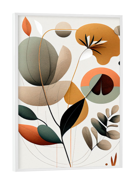 Poster mit weißem Rahmen "Minimalistische Blumenzeichnung" artboxONE - Natur,Floral,Abstrakt
