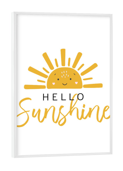 Poster mit weißem Rahmen "Hallo Sunshine-Design" artboxONE - Typografie,Lustig