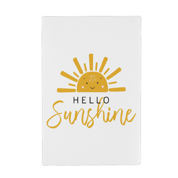 Metall Poster "Hallo Sunshine-Design" artboxONE - Typografie,Lustig