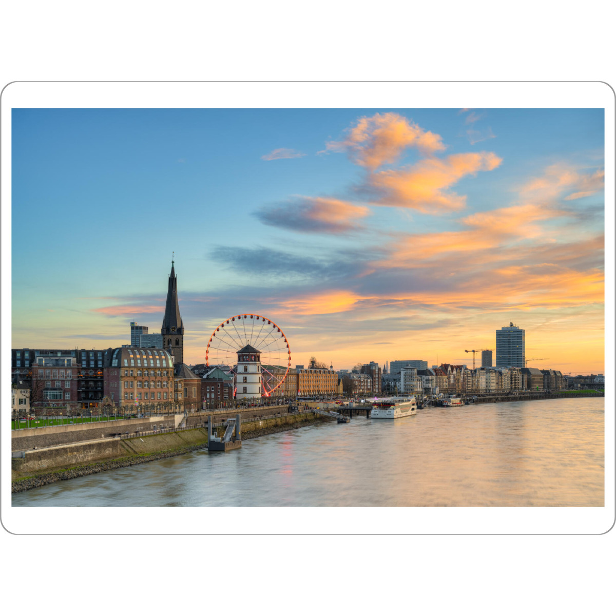 Tischset "Düsseldorf Altstadt mit Riesenrad" artboxONE - Reise,Städte / Düsseldorf