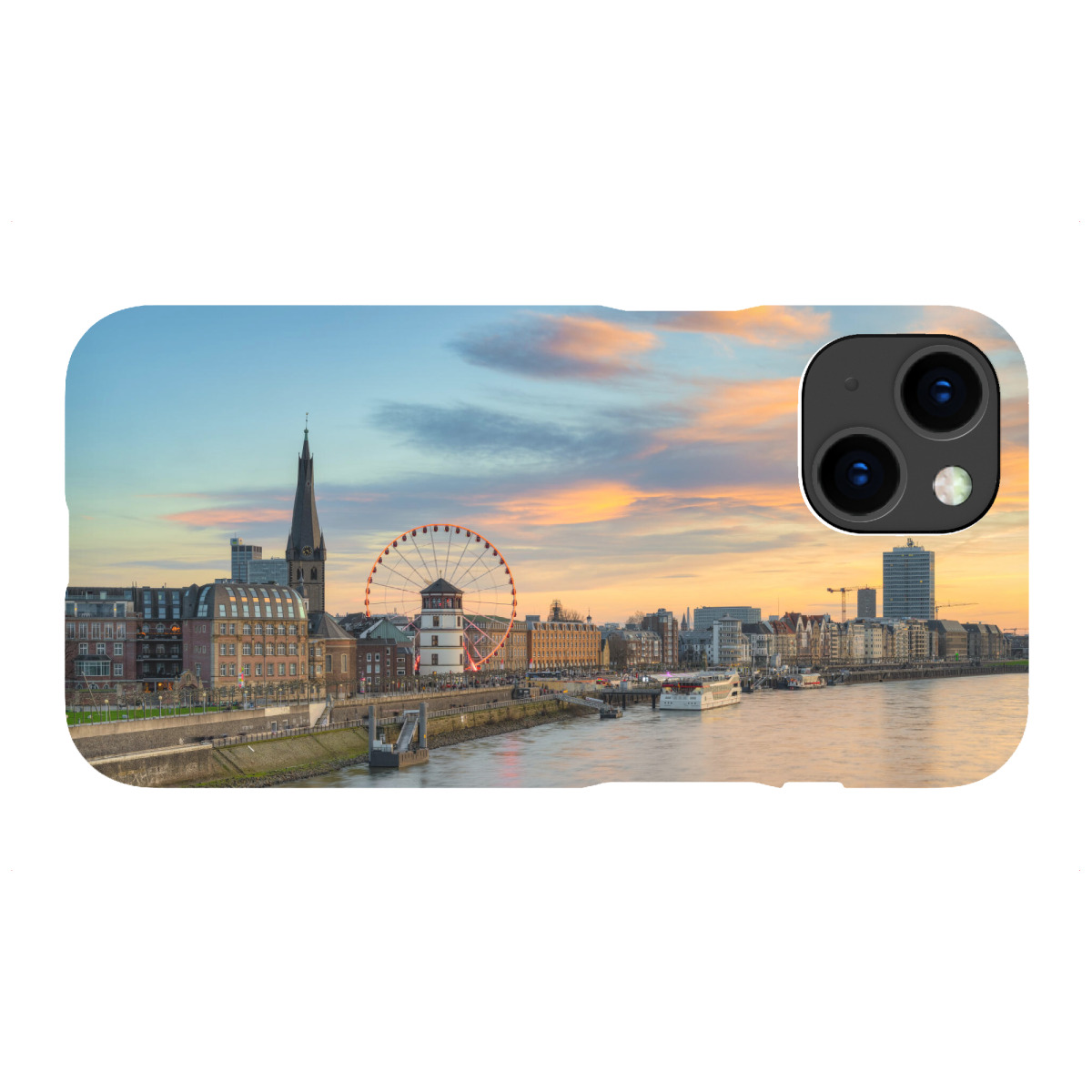 iPhone "Düsseldorf Altstadt mit Riesenrad" Premium-Case Handyhülle artboxONE