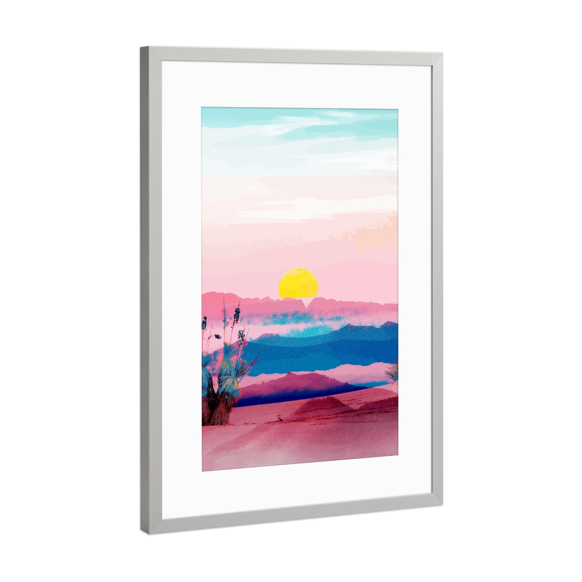 Poster mit Rahmen Silber "Heart Was Made Of Liquid Sunset" artboxONE - Natur