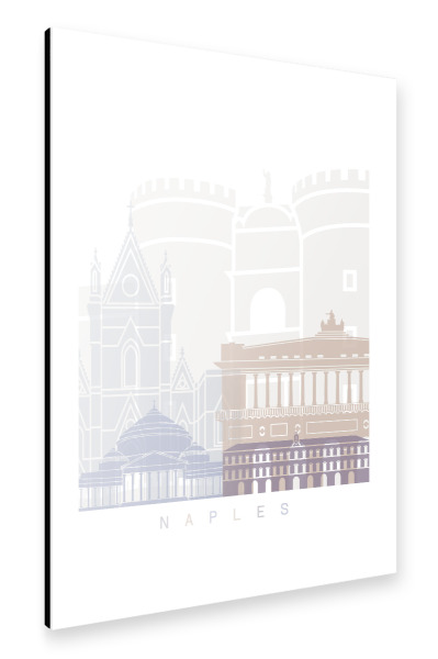Alu-Dibond "NEAPEL SKYLINE PASTELL" 30x20 cm artboxONE