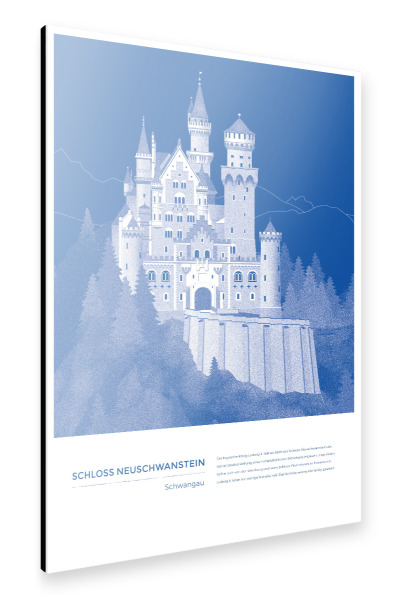 Alu-Dibond "Kunter - Schloss Neuschwanstein" 30x20 cm artboxONE