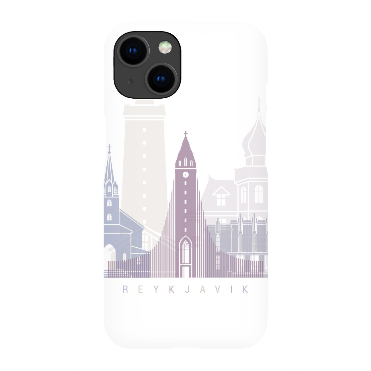 iPhone "REYKJAVIK SKYLINE PASTELL" Premium-Case Handyhülle artboxONE