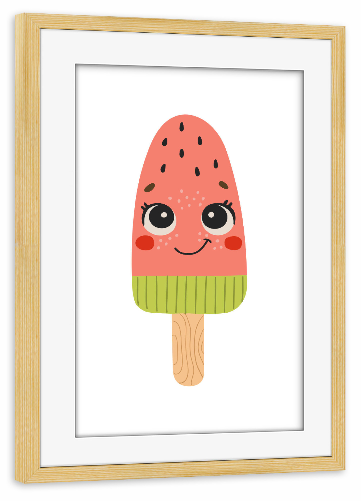 Poster mit Rahmen kiefer "Niedliches Eiscreme-Design" artboxONE - Für Kinder,Essen & Trinken,Abstrakt