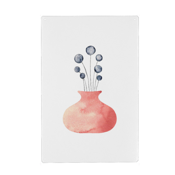 Metall Poster "Wildblumen in Vase" artboxONE - Natur,Floral,Geometrie