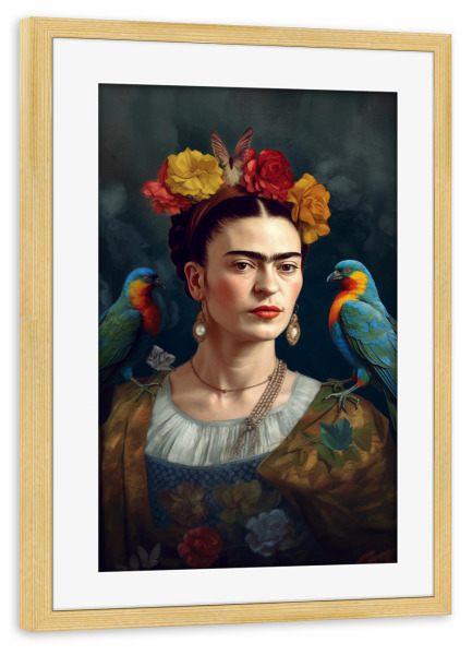 Poster mit Rahmen kiefer "Frida Kahlo y Calderón" artboxONE - Menschen
