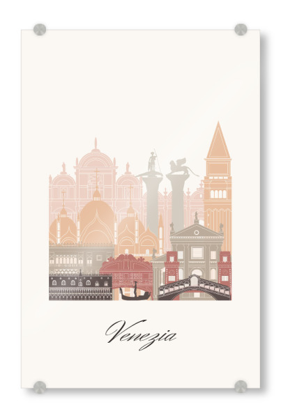 Acrylglasbild "Skyline von Venedig" artboxONE - Städte,Reise,Architektur,Städte / Venedig,Kartografie
