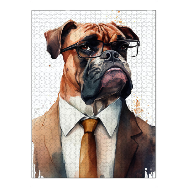 Puzzle Ravensburger "Boxer-Geschäftshund" artboxONE - Tiere,Lustig