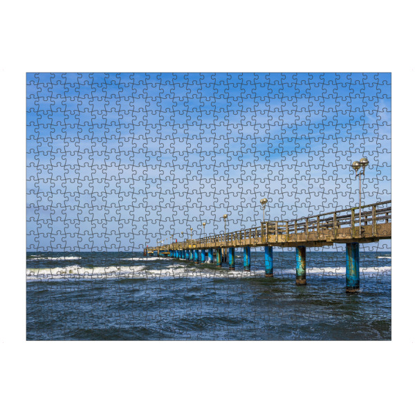 Puzzle Ravensburger "Wellen, Wolken, Meer, Seebrücke" artboxONE - Natur,Reise,Architektur,Reise / Strand und Meer