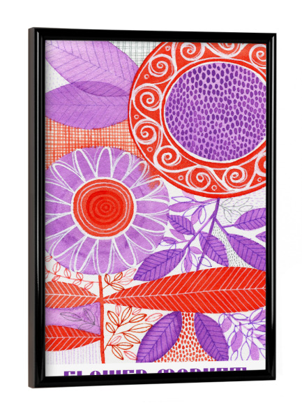 Poster mit schwarzem Rahmen "Susan Black-Flower Market Violett" artboxONE - Typografie,Natur,Floral