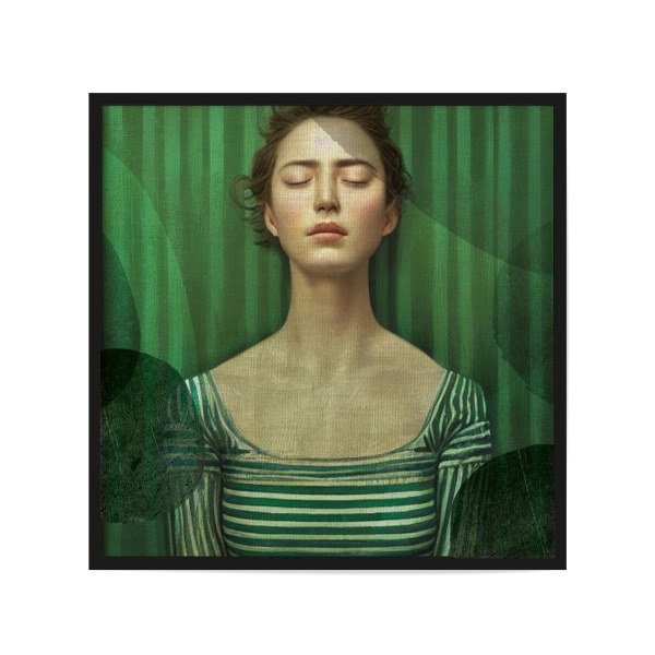 Poster 20x20 cm "LINEN - WOMAN IN GREEN" artboxONE - Abstrakt,Menschen - Modern,Art,Kunstdruck,Geschenk,Einrichtung,Abstrakt,Kunst,Woman,Frau
