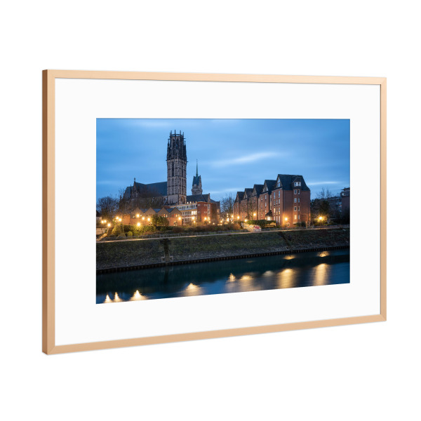 Poster mit Rahmen Kupfer "Duisburg at Night" artboxONE - Städte,Architektur