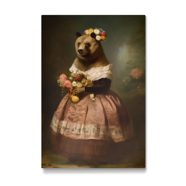 Galerie-Print "Lady Bär mit Blumen" 30x20 cm artboxONE