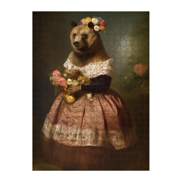 Puzzle Ravensburger "Lady Bär mit Blumen" artboxONE - Floral,Tiere