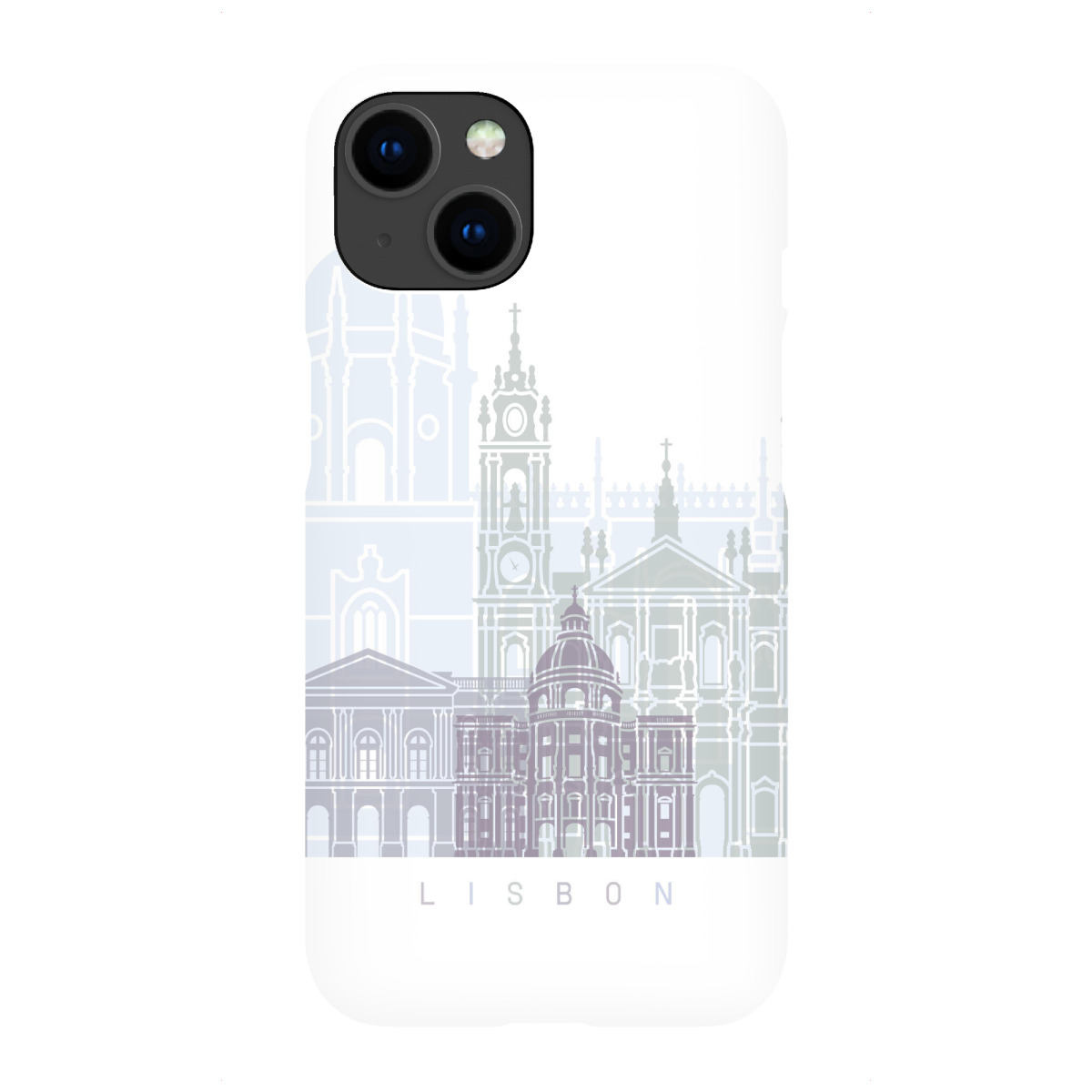 "LISSABON SKYLINE PASTELL-b"für iPhone - Premium-Case Handyhülle artboxONE