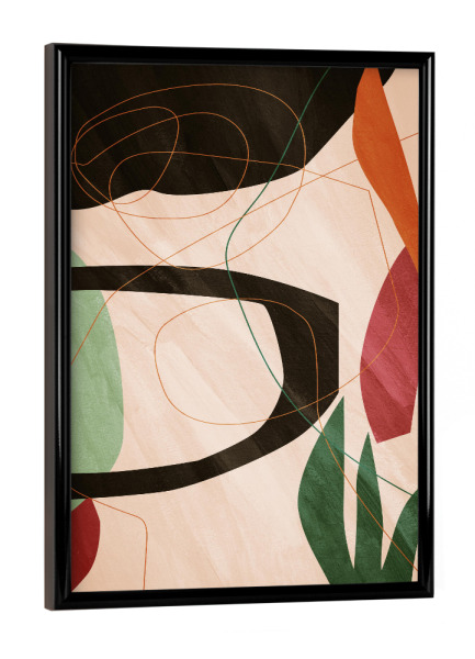 Poster mit schwarzem Rahmen "Frühling und Formen" artboxONE - Floral,Abstrakt,Geometrie