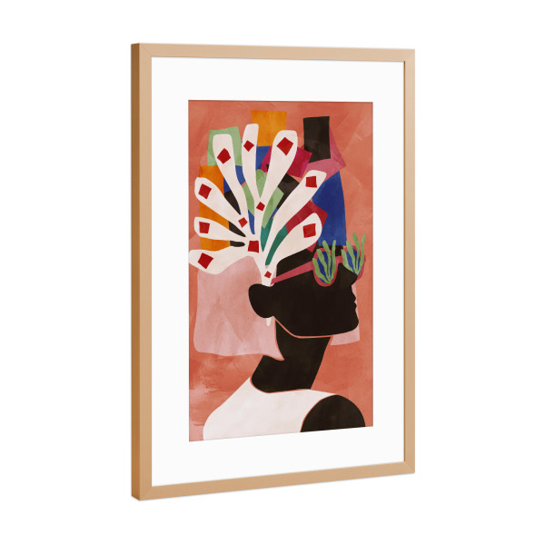 Poster mit Rahmen Kupfer "Sommertage" artboxONE - Floral,Abstrakt,Geometrie