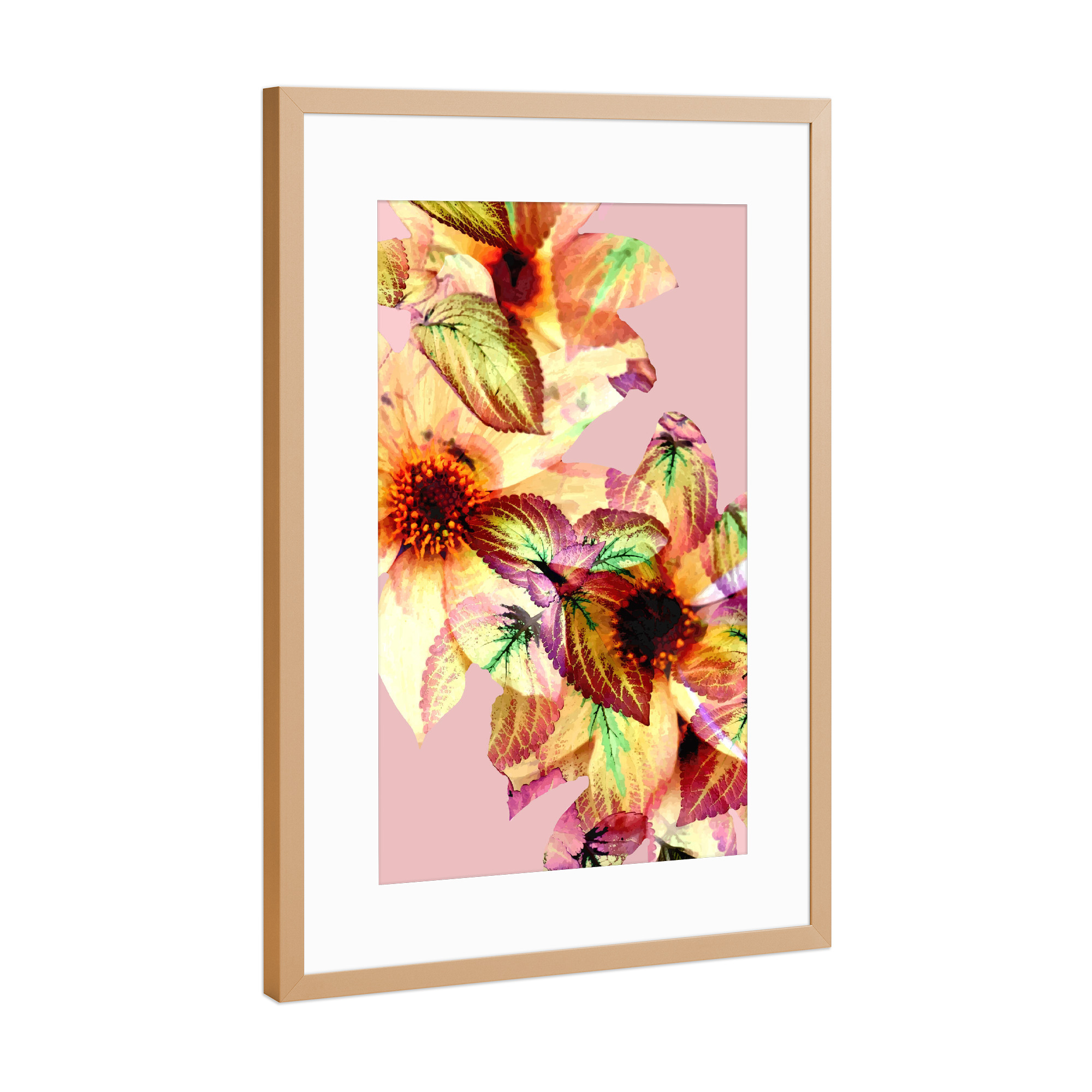Poster mit Rahmen Kupfer "Flower-Power-Kunst" artboxONE - Floral