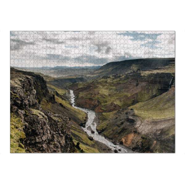 Puzzle Ravensburger "Weitblick über Tal beim Haifoss" artboxONE - Natur,Reise,Reise / Länder