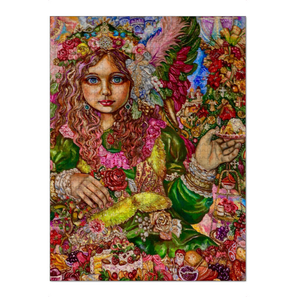 Puzzle Ravensburger "Christmas Dinner Angel" artboxONE - Menschen,Weihnachten - Yumi sugai,Engel,Weihnachten,Weihnachtsessen,Kunst,Fantasie,Religion