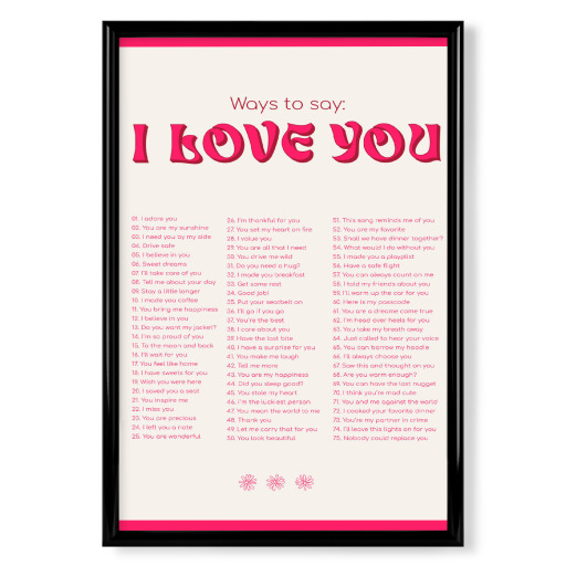 Ways to say: I love you - pink