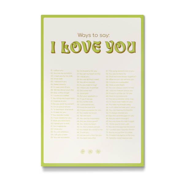 Galerie-Print "Ways to say: I love You - grün" 30x20 cm artboxONE