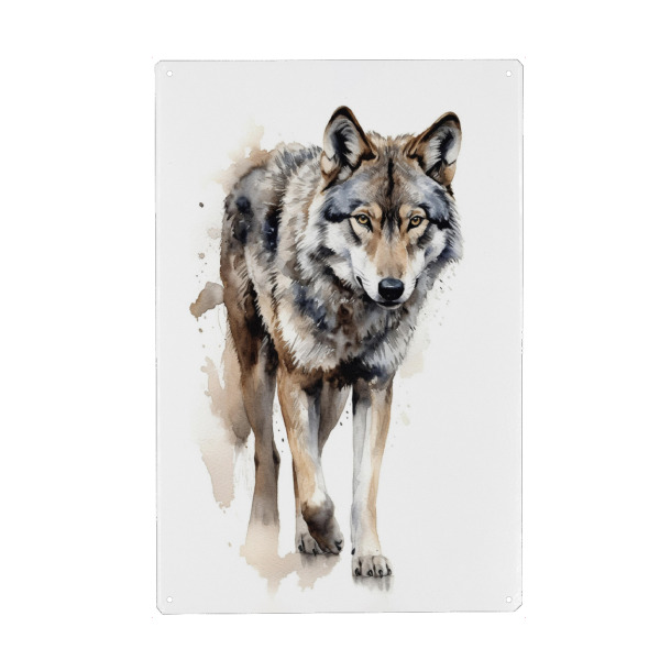 Holzbild "Aquarell Wolf" artboxONE - Tiere - Wolf,Watercolor,Tier,Hund,Paint,Aquarell,Digital art,Design