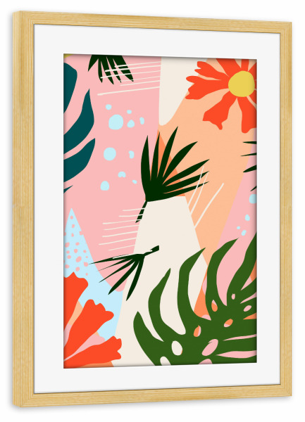 Poster mit Rahmen kiefer "Tropische Pflanzen" artboxONE - Natur,Floral