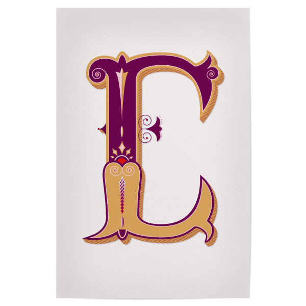 Poster "Monogramm mit Anfangsbuchstabe E" artboxONE - Typografie,Geometrie,Buchstaben / E