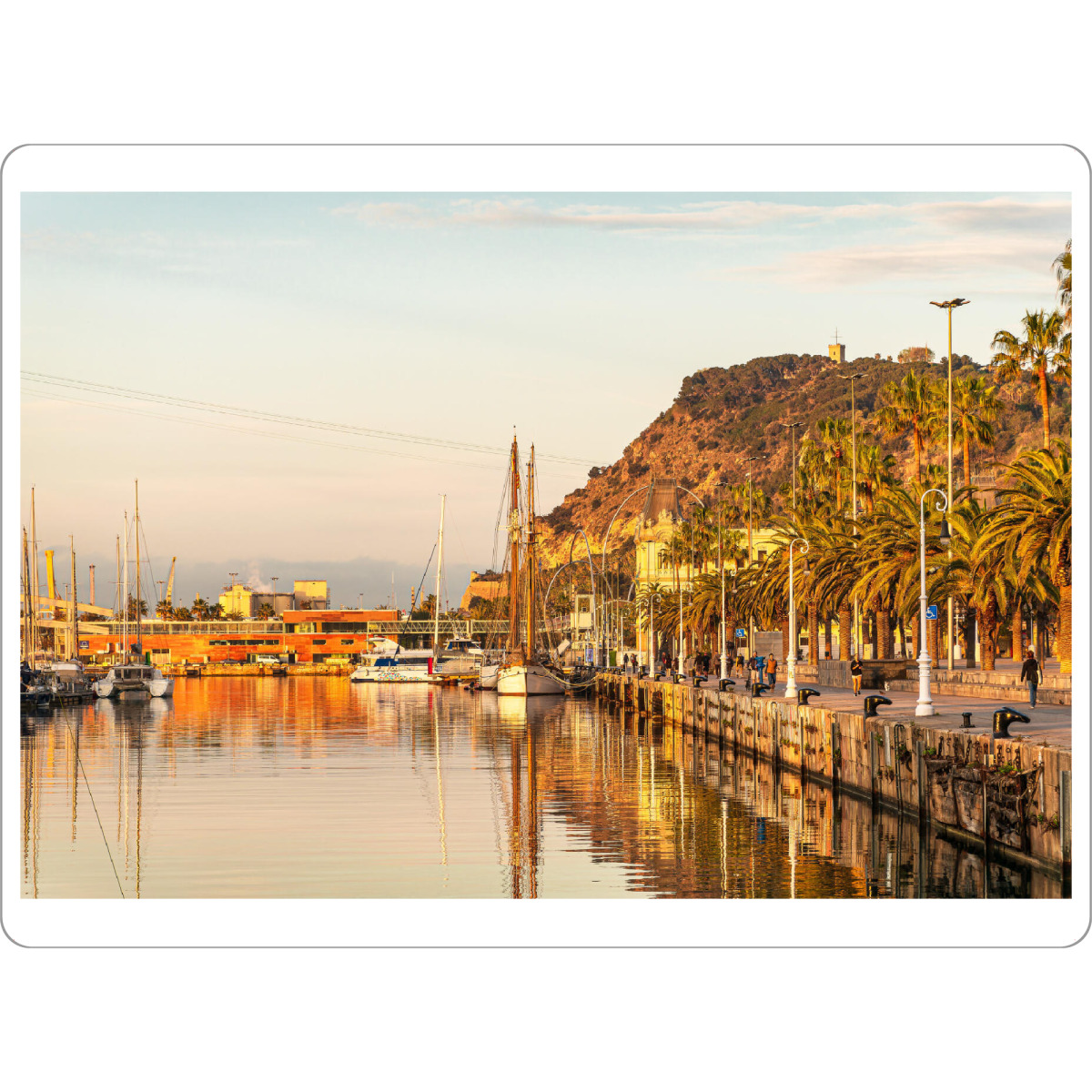 Tischset "Hafen, Segelschiffe, Gebäude" artboxONE - Reise,Architektur,Reise / Länder,Städte / Barcelona