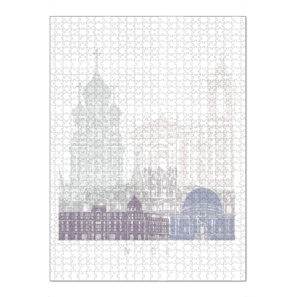 Puzzle Ravensburger "SCHÖNES SKYLINE-PASTELL" artboxONE - Städte,Architektur - Skyline,Denkmäler,Stadt,Tourismus,Wandgemälde,Pastellfarben,Turm,Städte