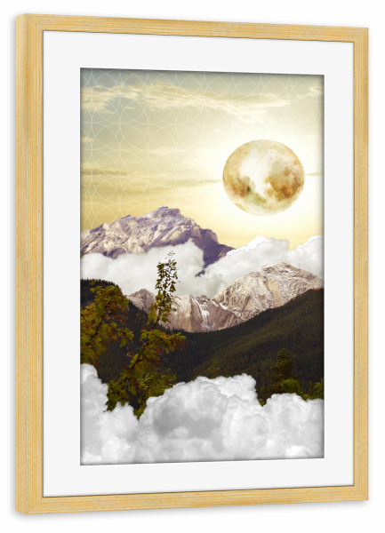Poster mit Rahmen kiefer "Die Aussicht" artboxONE - Natur,Abstrakt,Fiktion