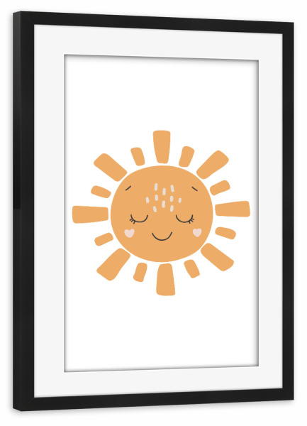 Poster mit Rahmen schwarz "Niedliche Baby-Sonnenkunst" artboxONE - Für Kinder,Abstrakt