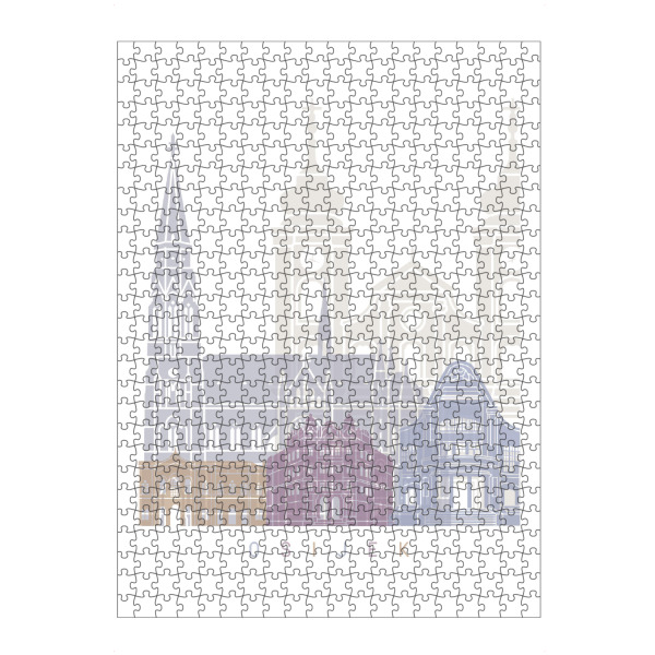 artboxONE Puzzle "OSIJEK SKYLINE PASTELL" artboxONE - Städte,Architektur - Skyline,Denkmäler,Stadt,Tourismus,Wandgemälde,Pastellfarben,Turm,Städte