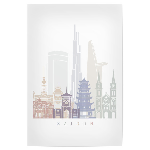 Poster "SAIGON SKYLINE PASTELL" artboxONE - Städte,Architektur