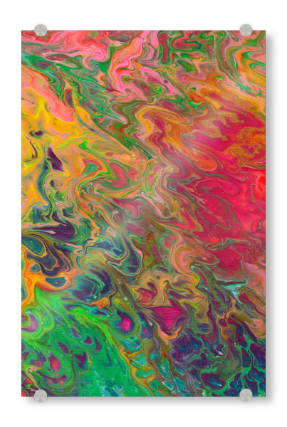 Acrylglasbild "DuUndIch - Rainbow Rain" artboxONE - Abstrakt,Marmor,Festivals - Abstrakt,Modern,Bunt,Pinsel,Leinwand,Farbe,Farbig,Kontrast