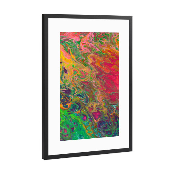 Poster mit Rahmen Schwarz (Metallic) "DuUndIch - Rainbow Rain" artboxONE - Abstrakt,Marmor,Festivals