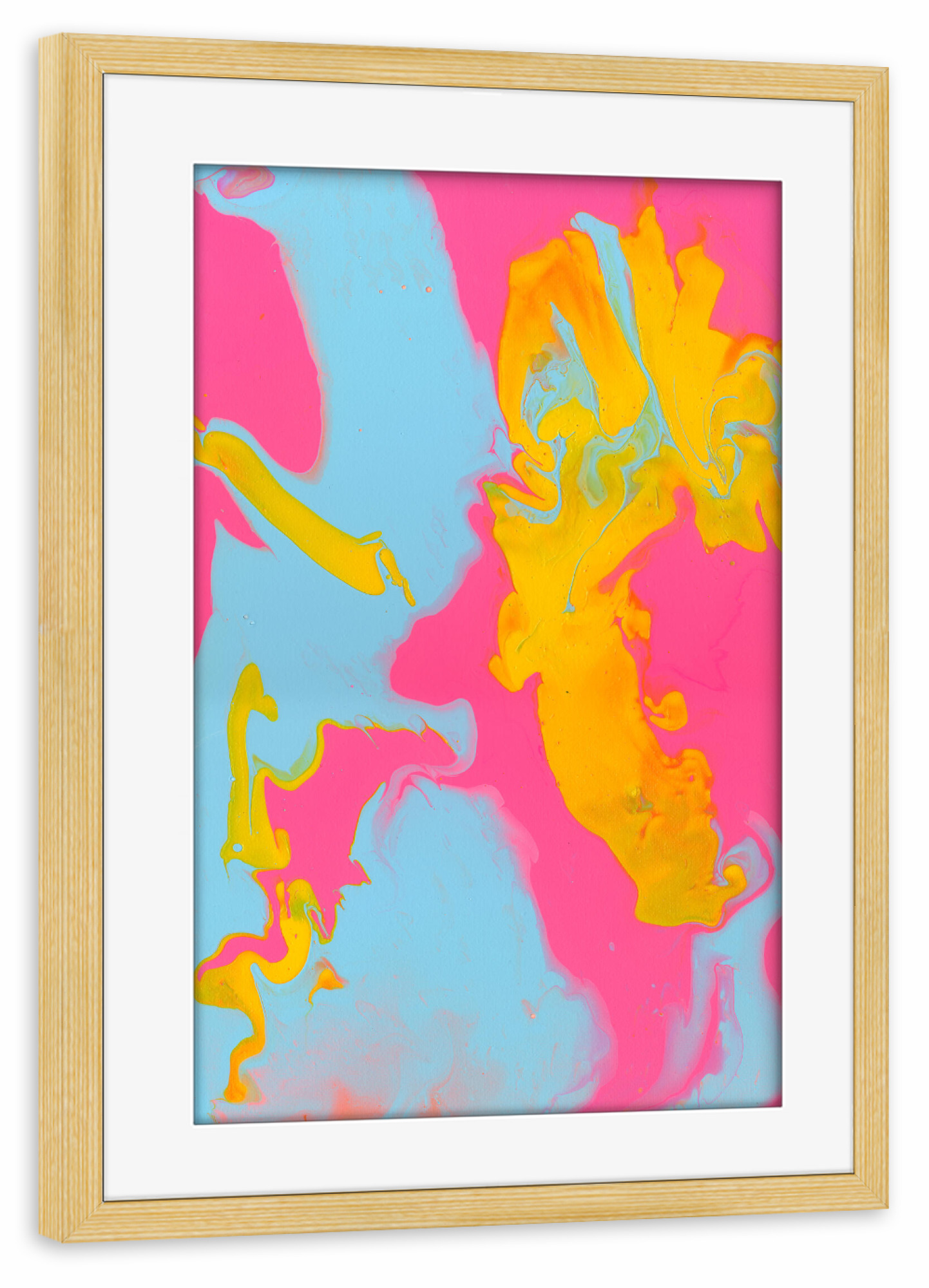 Poster mit Rahmen kiefer "DuUndIch - Fluid" artboxONE - Abstrakt,Marmor,Festivals - Abstrakt,Modern,Bunt,Pinsel,Leinwand,Farbe,Farbig,Kontrast
