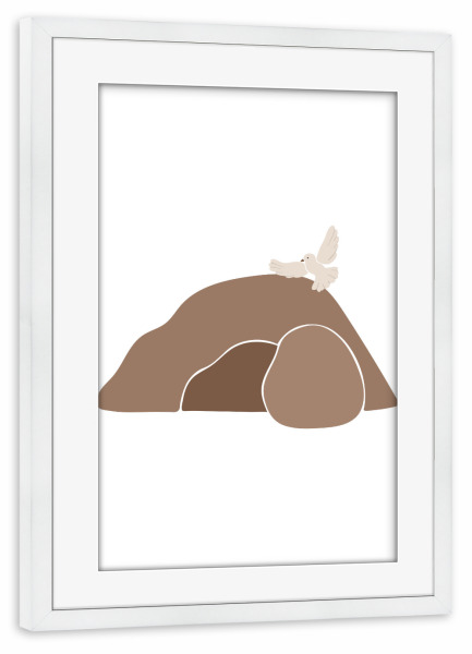 Poster mit Rahmen weiß "Abstrakte Jesus-Grabkunst" artboxONE - Abstrakt