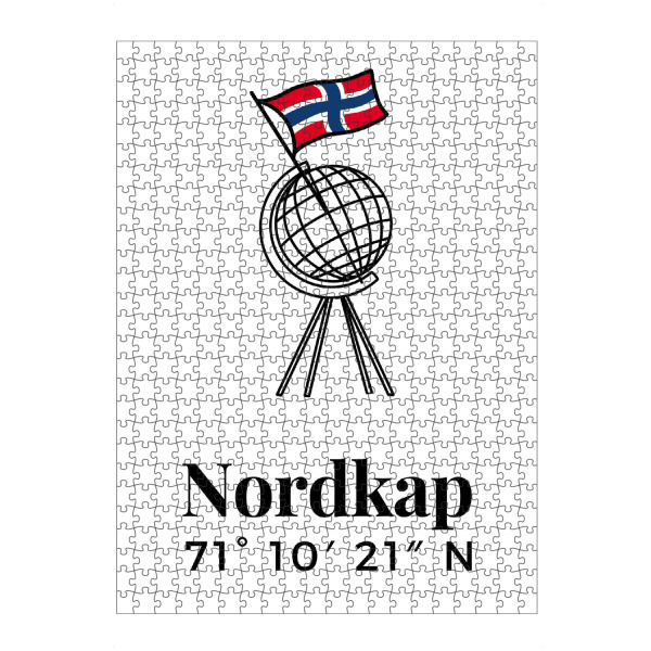 Puzzle Ravensburger "Nordkap Norwegen Globus Flagge" artboxONE - Typografie,Reise,Architektur,Reise / Strand und Meer