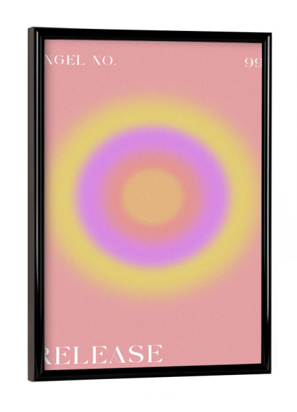 Poster mit schwarzem Rahmen "Malou Studio-Engelsnummer Release" artboxONE - Typografie,Abstrakt,Galaxy