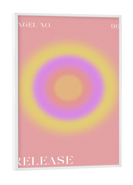 Poster mit weißem Rahmen "Malou Studio-Engelsnummer Release" artboxONE - Typografie,Abstrakt,Galaxy