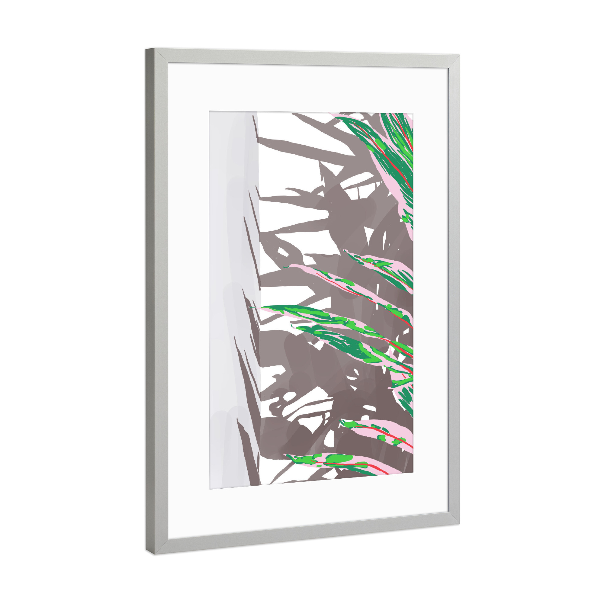 Poster mit Rahmen Silber "Pflanze & Schatten" artboxONE - Natur